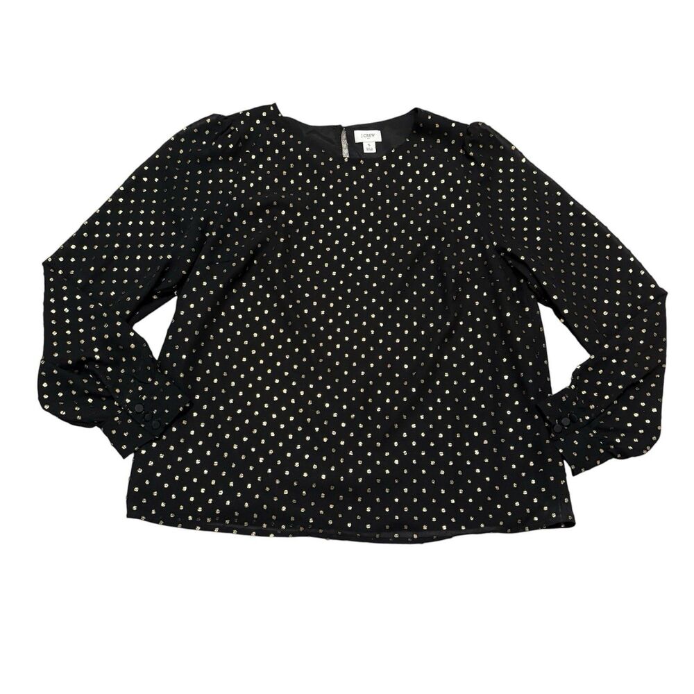 J. Crew Factory Gold Shimmer Clip Dot Top Size S